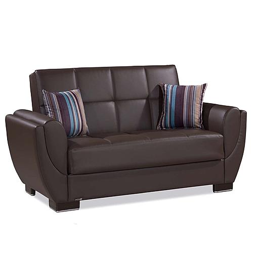 Armada Air Brown PU 116 Loveseat by Casamode