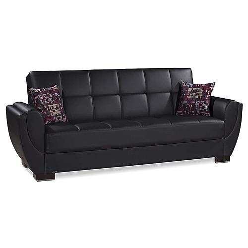Armada Air Black PU 115 Sofa Bed by Casamode