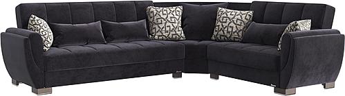 Armada Air Sectional (S+L+W) 103 Microfiber Black by Casamode