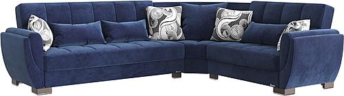 Armada Air Sectional (S+L+W) 104 Microfiber Blue by Casamode