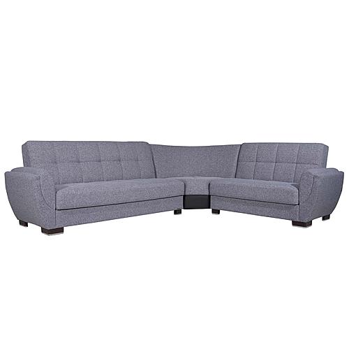 Armada Air Gray Fabric 113 Corner Sectional Sofa Sleeper by Casamode