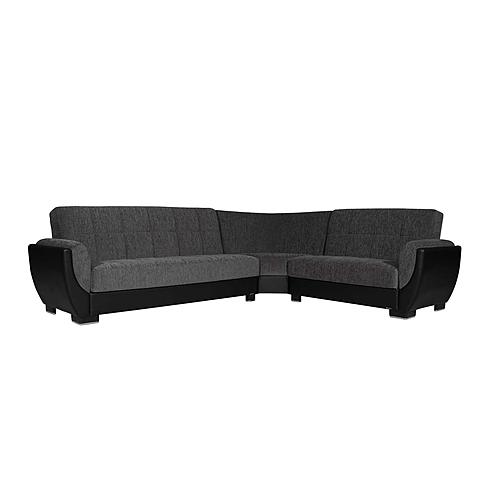 Armada Air Dark Gray/Black 118 Corner Sectional Sofa Sleeper by Casamode