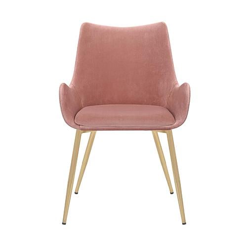Avery Pink Fabric Dining Room Chair w/Gold Legs by Armen Living