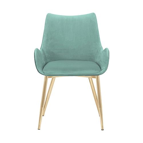 Avery Teal Fabric Dining Room Chair w/Gold Legs by Armen Living