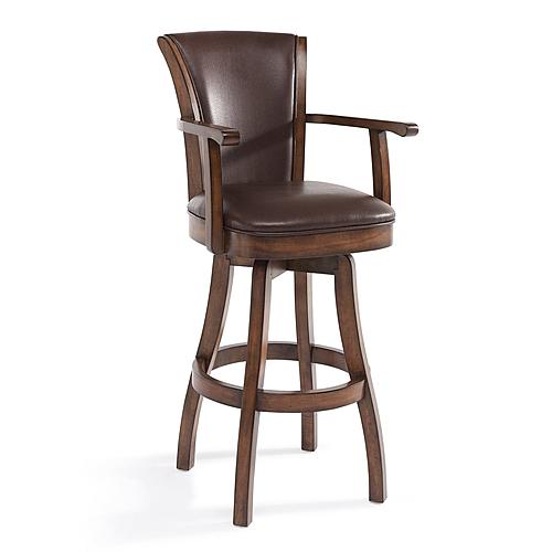 Chestnut adjustable upholstered discount swivel bar stool