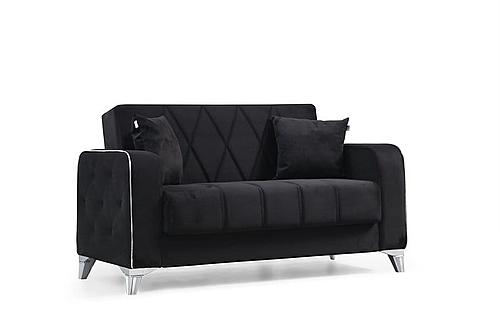 Efes Black Velvet Loveseat - Thumbnail 4