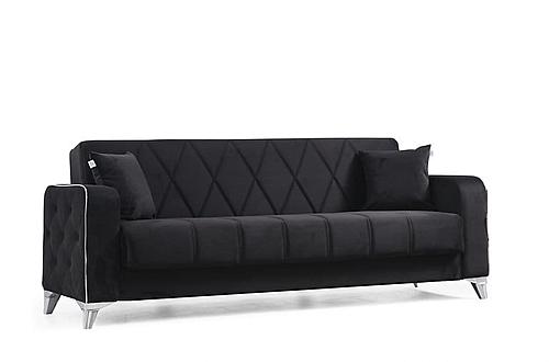 Efes Black Velvet Sofa Bed by Alpha Furniture