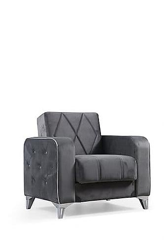 Efes Gray Velvet Chair by Alpha Furniture
