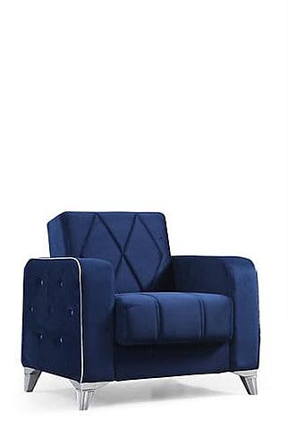 Efes Navy Blue Velvet Chair by Alpha Furniture