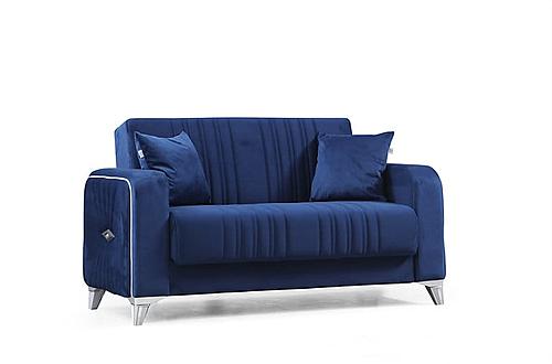 Levante Blue Velvet Loveseat by Alpha Furniture