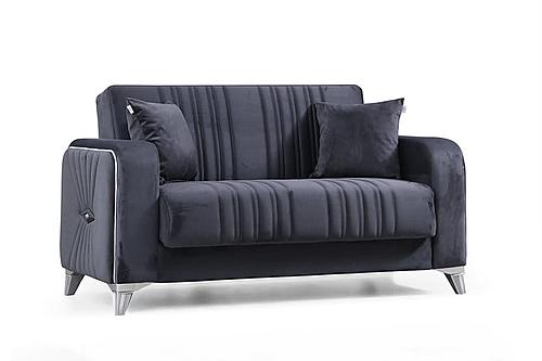 Levante Dark Gray Velvet Loveseat by Alpha Furniture