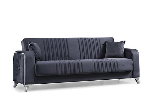 Levante Dark Gray Velvet Sofa Bed by Alpha Furniture