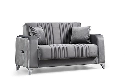 Levante Gray Velvet Loveseat by Alpha Furniture