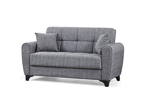 Lincoln Gray Fabric Loveseat by Alpha Furniture