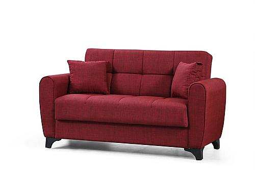 Lincoln Red Fabric Loveseat by Alpha Furniture