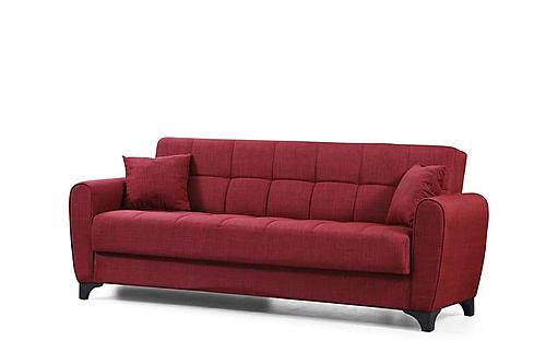 Lincoln Red Fabric Sofa Bed by Alpha Furniture