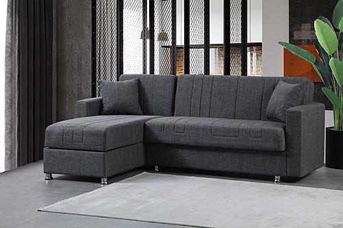 Montana Corner Gray Fabric Sectional by Alpha Furniture