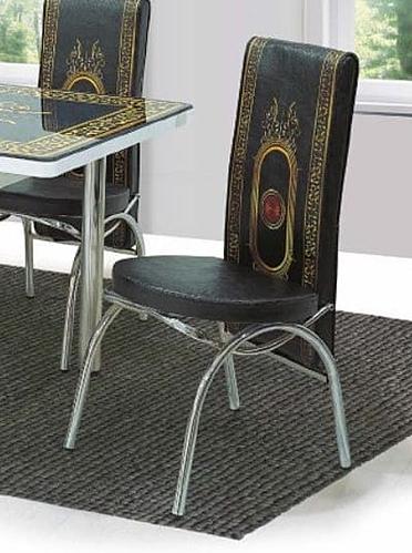 T/0040 Black Vinyl Dining Chair (Set of 6) by Alpha Furniture
