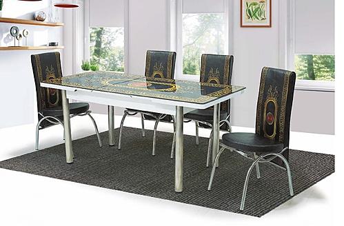 T/0040 Black Glass Dining Table - Thumbnail 2