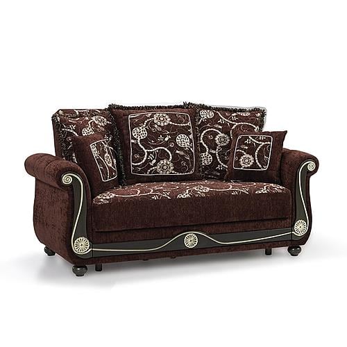 Americana Brown Fabric Loveseat by Casamode