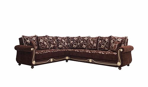 Americana Brown Fabric Sectional Sofa by Casamode