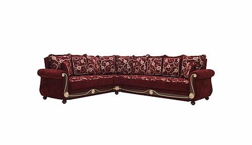 Americana Burgundy Fabric Sectional Sofa by Casamode