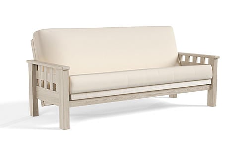Futon Frame - Front-Closing Eco-Friendly Hardwood - Aries Beige by Prestige