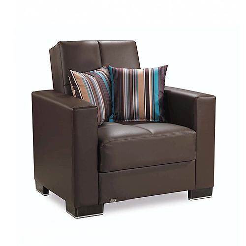 Armada Classic Brown PU 16 Armchair by Casamode