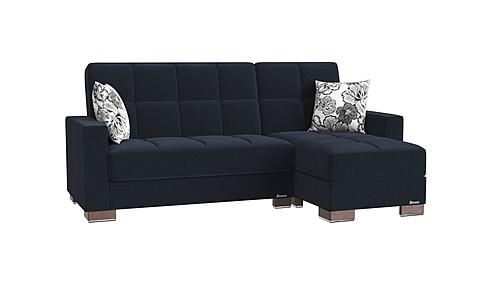 Armada Classic Denim Dark Blue 11 Sectional Sofa Sleeper by Casamode