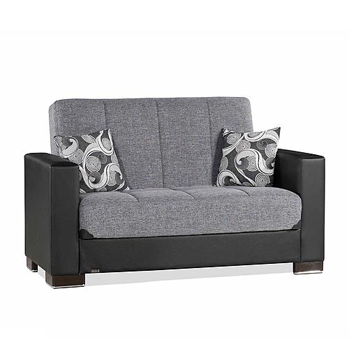 Armada Classic Gray/Black 5 Convertible Loveseat by Casamode