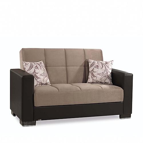 Armada Classic Sand/Brown 9 Convertible Loveseat by Casamode