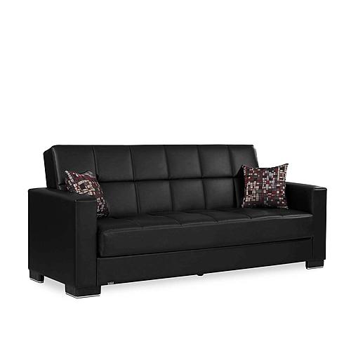 Armada Classic Black PU 15 Sofa Bed by Casamode