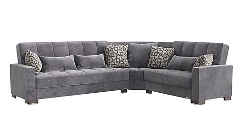 Armada Classic Sectional (S+L+W) 1 Microfiber Gray by Casamode