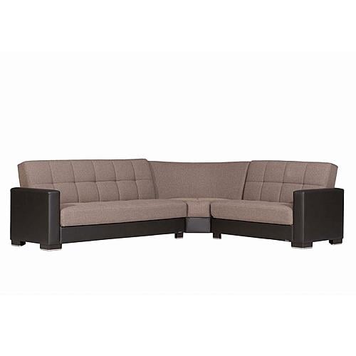 Armada Classic Brown 14 Corner Sectional Sofa Sleeper by Casamode