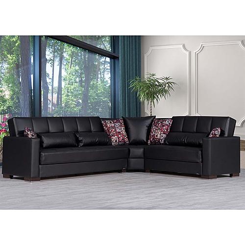 Armada Classic Sectional (S+L+W) 15 Black PU by Casamode