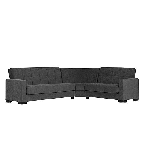 Armada Classic Dark Gray 19 Corner Sectional Sofa Sleeper by Casamode