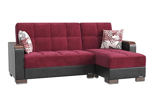 Armada X Burgundy/Black 310 Sectional Sofa Sleeper by Casamode