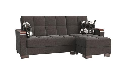 Armada X Dark Gray 319 Sectional Sofa Sleeper by Casamode