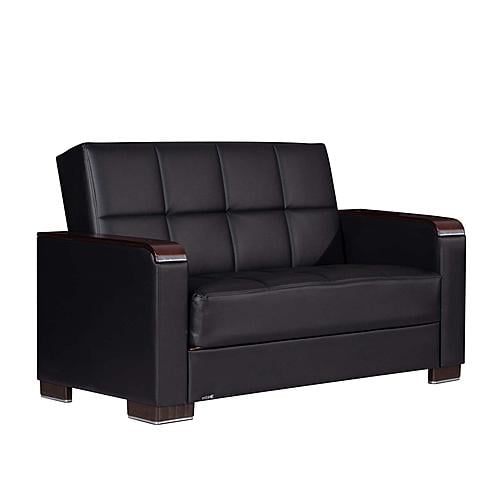 Armada X Black PU 315 Loveseat by Casamode