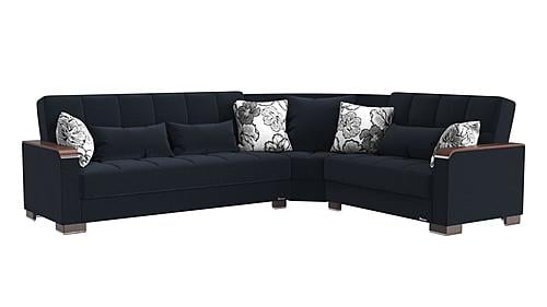 Armada X Denim Dark Blue 311 Corner Sectional Sofa Sleeper by Casamode