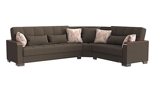 Armada X Brown 312 Corner Sectional Sofa Sleeper by Casamode
