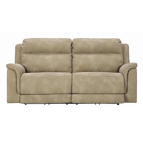 Next-Gen DuraPella Performance Fabric Dual Power Reclining Sofa - Sand by Ashley Furniture