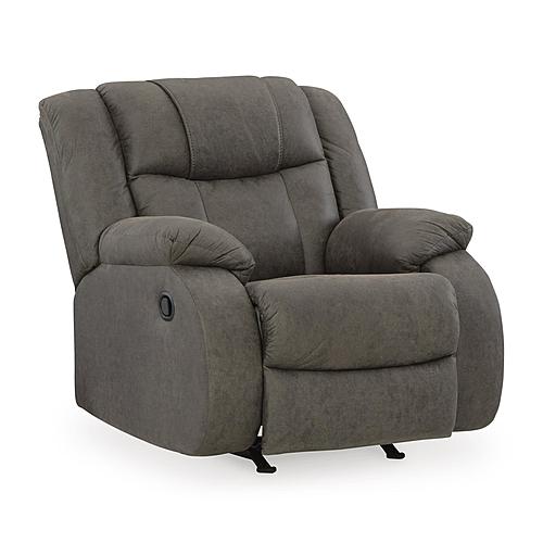 First Base Manual Recliner - Gunmetal by Ashley Furniture