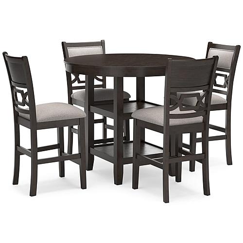 Langwest Brown Counter Height Dining Table & 4 Barstools by Ashley Furniture