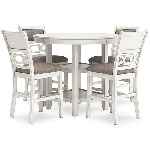 Erinberg Counter Height Dining Table & 4 Barstools - Antique White by Ashley Furniture