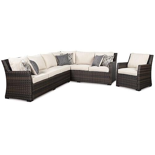 Easy Isle 3-Piece Outdoor Sectional Sofa Set w/Lounge Chair by Ashley Furniture