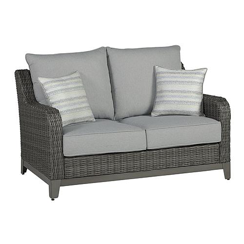Elite Park Outdoor Loveseat w/Cushion - Grey by Ashley Furniture