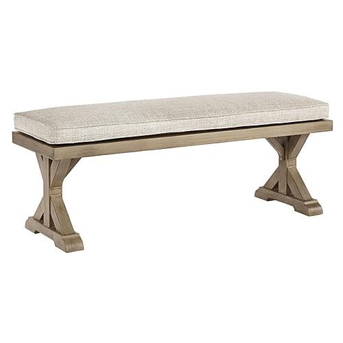 Beachcroft Outdoor Bench w/Cushion - Beige by Ashley Furniture