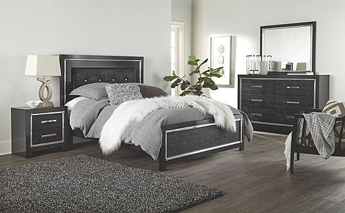Kaydell - Black - Upholstered Panel Bedroom Set by Ashley Furniture