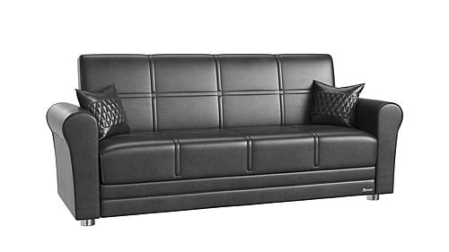 Avalon Black PU Leatherette Sofa Bed by Casamode